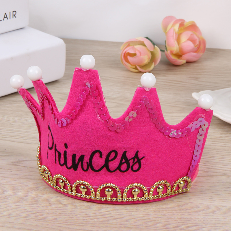 New non-woven colorful birthday Hat Crown LED multi-color light emitting light emitting five-light Crown