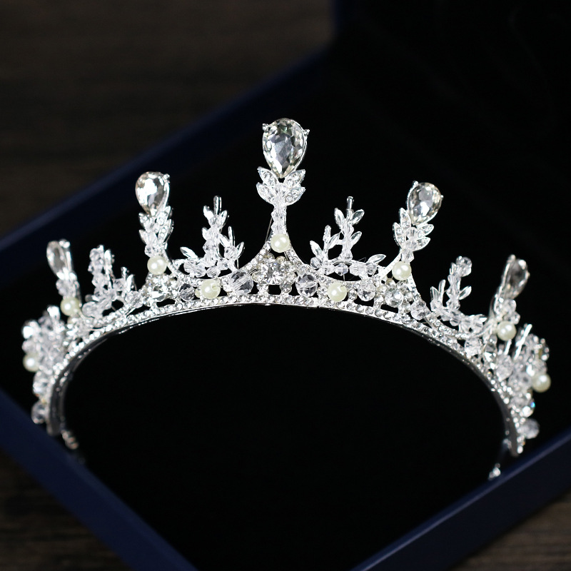 Tuoming New Wheat Headdress Bridal Wedding Headdress Crown Headband Birthday Banquet Crystal Crown Accessories