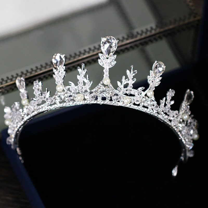 Tuoming New Wheat Headdress Bridal Wedding Headdress Crown Headband Birthday Banquet Crystal Crown Accessories