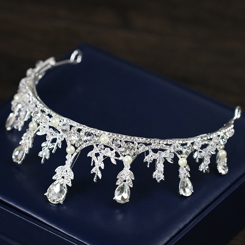 Tuoming New Wheat Headdress Bridal Wedding Headdress Crown Headband Birthday Banquet Crystal Crown Accessories