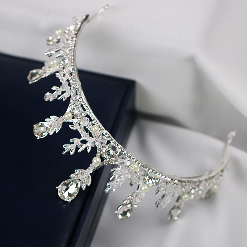 Tuoming New Wheat Headdress Bridal Wedding Headdress Crown Headband Birthday Banquet Crystal Crown Accessories