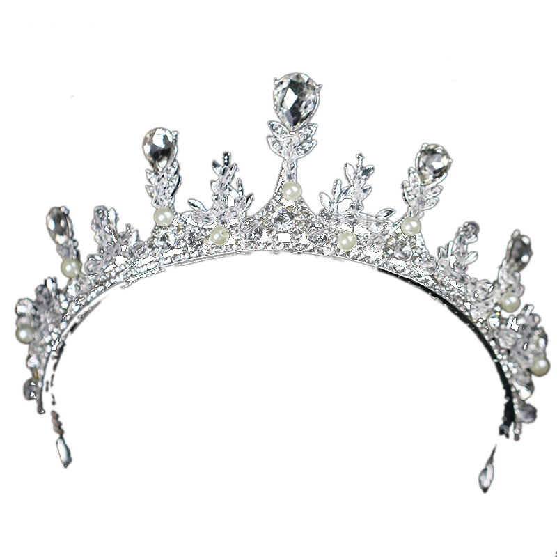 Tuoming New Wheat Headdress Bridal Wedding Headdress Crown Headband Birthday Banquet Crystal Crown Accessories