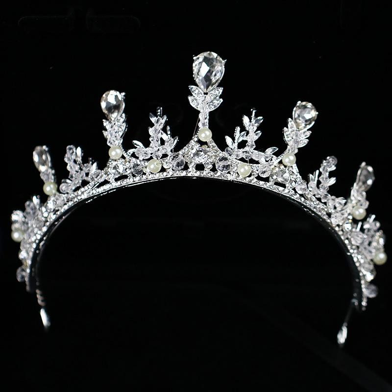 Tuoming New Wheat Headdress Bridal Wedding Headdress Crown Headband Birthday Banquet Crystal Crown Accessories