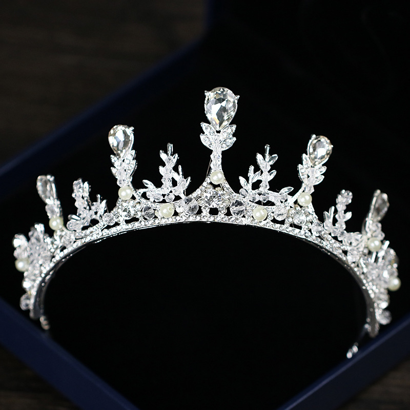 Tuoming New Wheat Headdress Bridal Wedding Headdress Crown Headband Birthday Banquet Crystal Crown Accessories