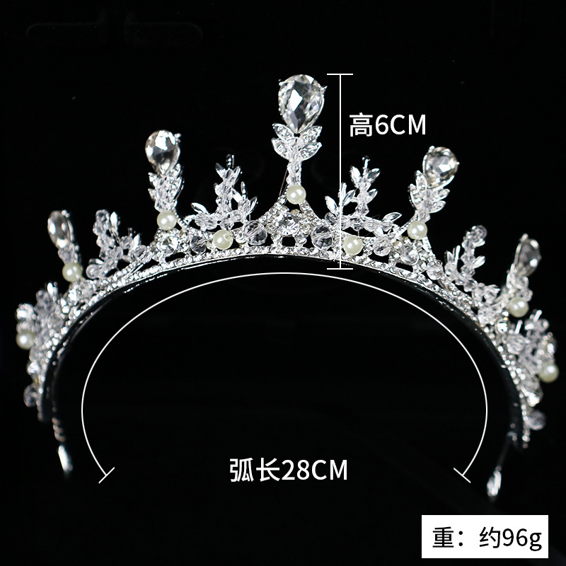 Tuoming New Wheat Headdress Bridal Wedding Headdress Crown Headband Birthday Banquet Crystal Crown Accessories