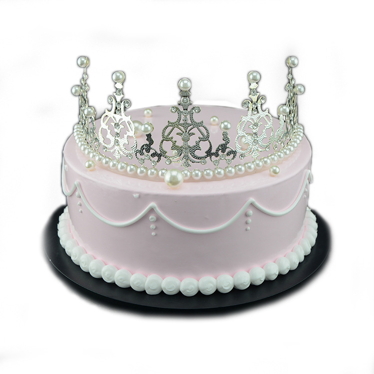 Bridal Crown Baby Crown Headdress Birthday Cake Crown Decoration Princess Lace Crown Hair Clasp Wholesale