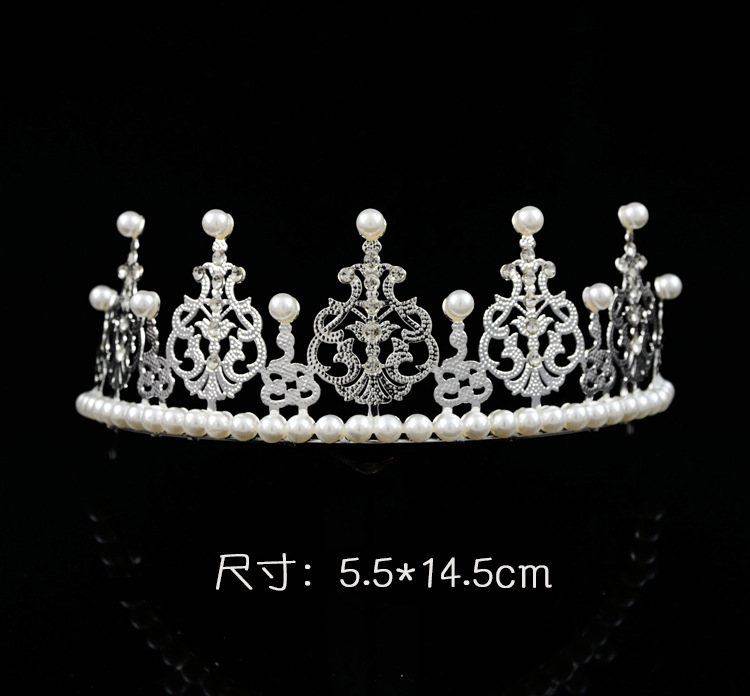 Bridal Crown Baby Crown Headdress Birthday Cake Crown Decoration Princess Lace Crown Hair Clasp Wholesale