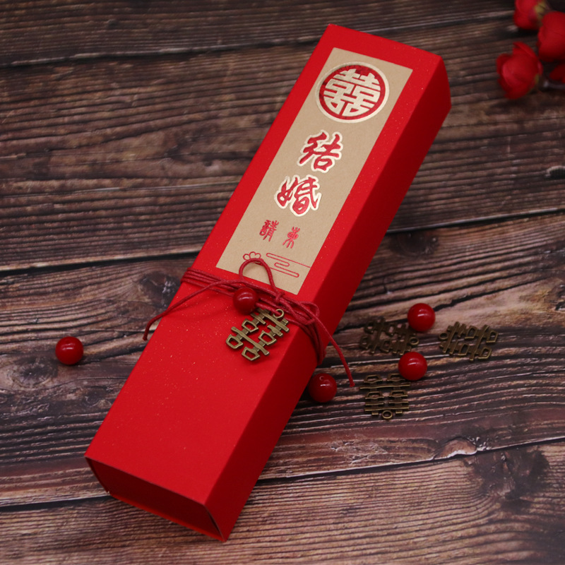 Ronghai Paper Cool Imperial Edict Chinese Style Wedding Invitations and Announcements New Home Housewarming Invitation Wedding Custom Invitation Is Currently Available
