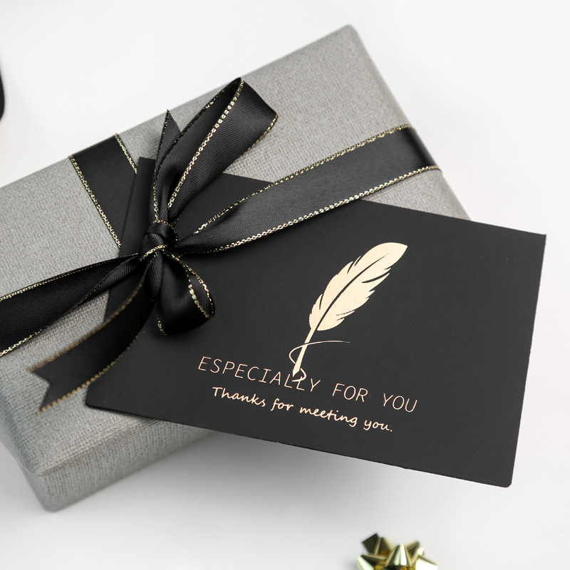 Gilding Greeting Card Creative Black Gift Thank You Blessing Birthday Invitation Invitations