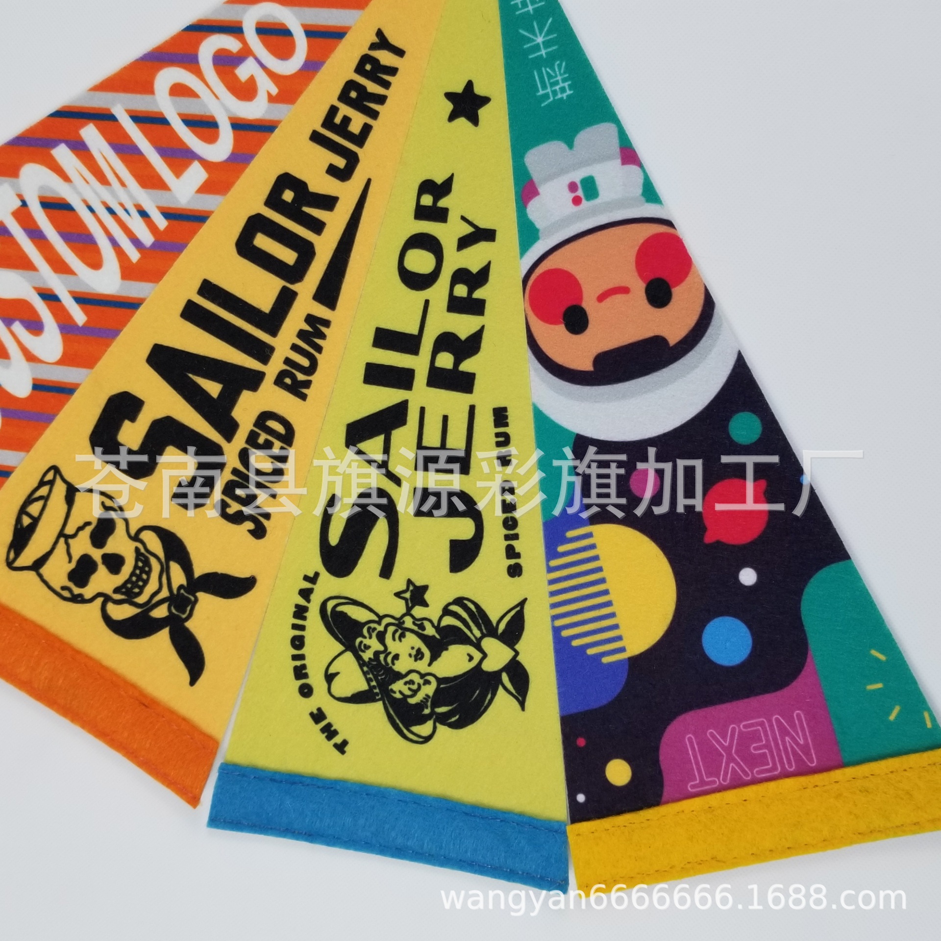 Felt Pennant Single-Sided Sublimation Printing Colorful Flags without Minimum Triangle Flag Felt Pennant Single-Sided Sublimation Printing Colorful Flags without Minimum Triangle Flag
