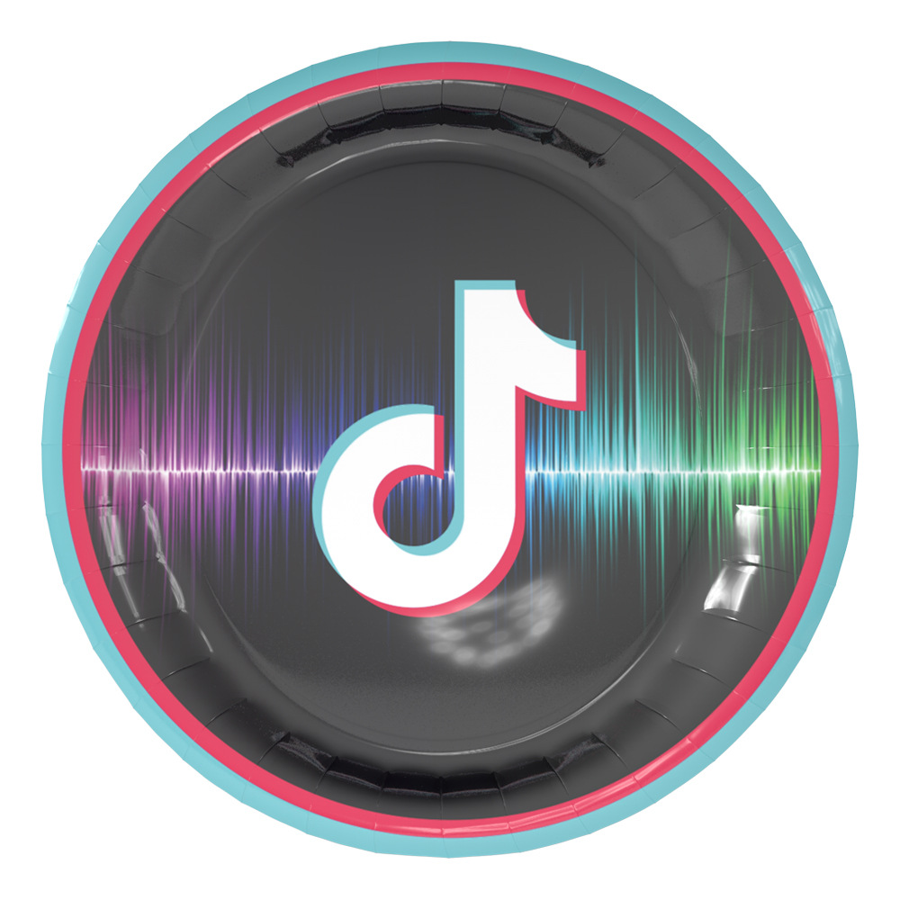 Amazon New TikTok Disposable Plate Cup Triangle Flag Birthday Set
