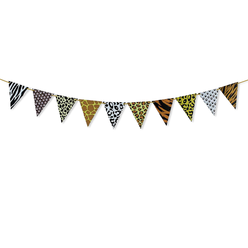 Family Party Decoration Party Arrangement Animal Pattern Dovetail Triangle Paper Flower Animal Head Hanging Flag Family Party Decoration Party Arrangement Animal Pattern Dovetail Triangle Paper Flower Animal Head Hanging Flag
