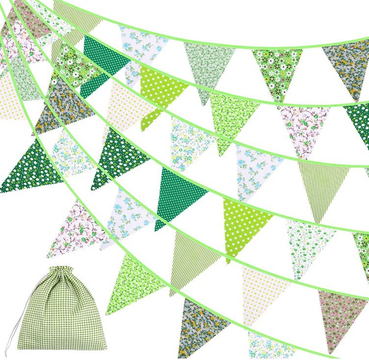 New Cotton Triangle Flag Children&#039;s Birthday Party Decoration Pennant Baby Photography Triangle Flag