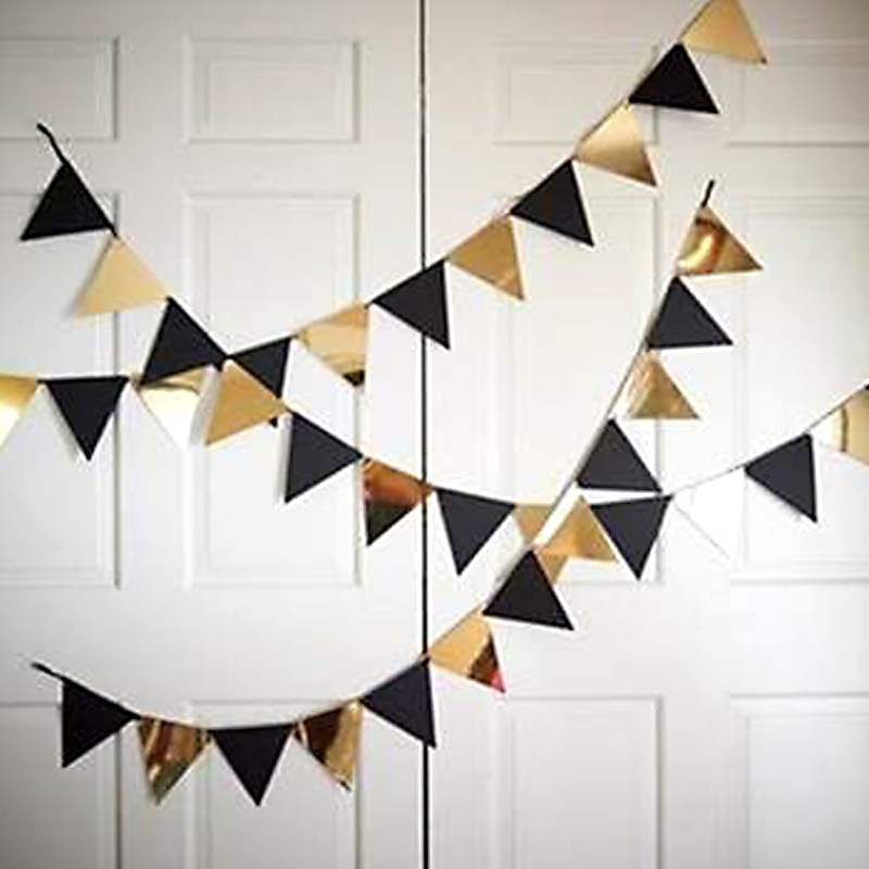 Triangle Flag  Supplies Wedding Room Layout New Year Birthday Party Latte Art Colorful Flags Triangle String Flags
