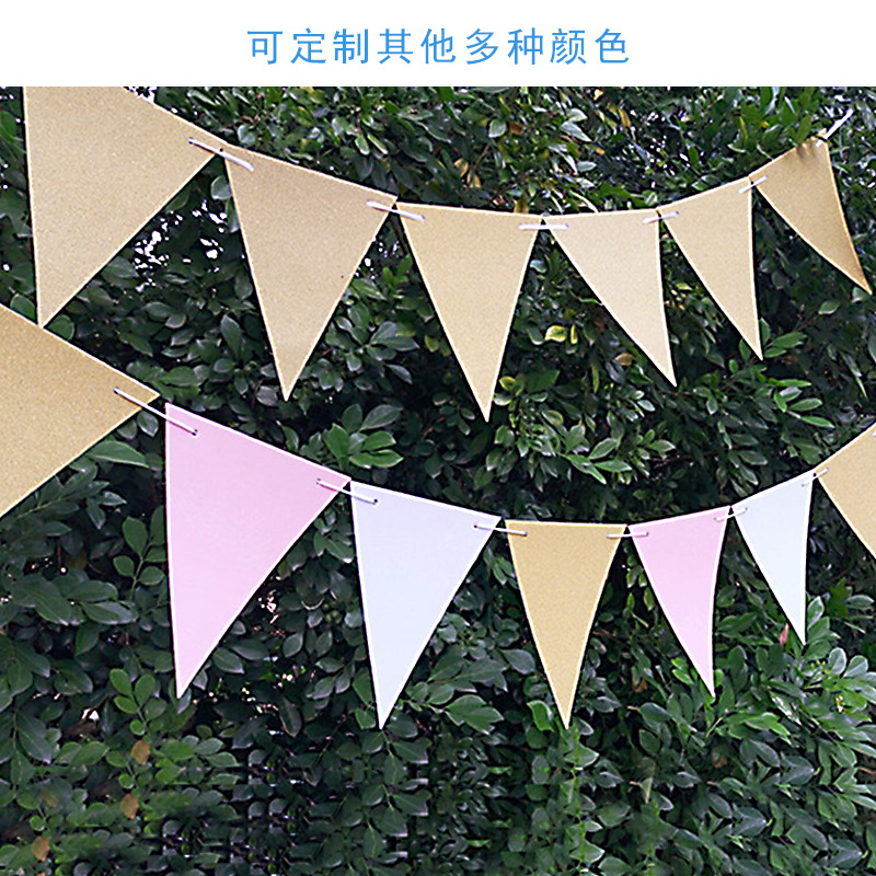 Triangle Flag  Supplies Wedding Room Layout New Year Birthday Party Latte Art Colorful Flags Triangle String Flags