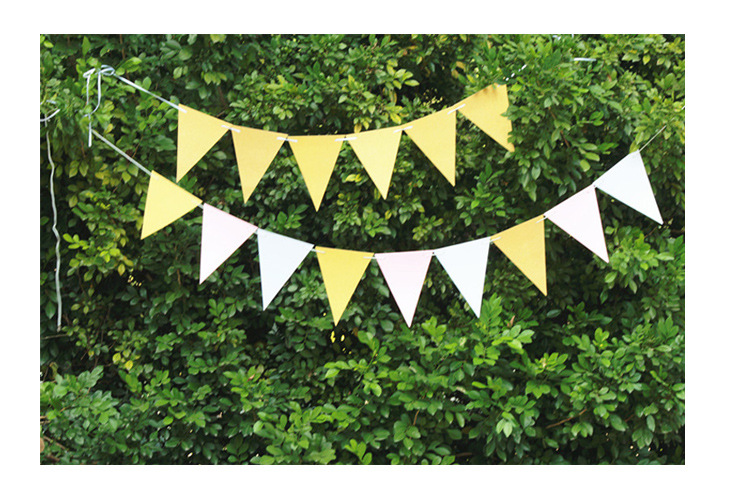 Triangle Flag  Supplies Wedding Room Layout New Year Birthday Party Latte Art Colorful Flags Triangle String Flags