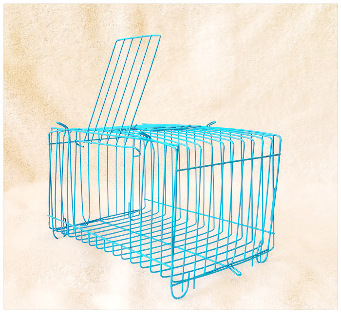 Small Pet Transport Cage with Iron Wire Cage Simple Hamster Rabbit Cage Bird Cage Cat Cage Pigeon Chicken Cage 28cm