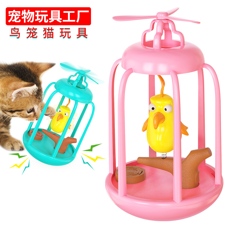 Pet Supplies Factory Wholesale Company Amazon New Popular Sound Bird Cage Funny Cat Tumbler Cat Toy