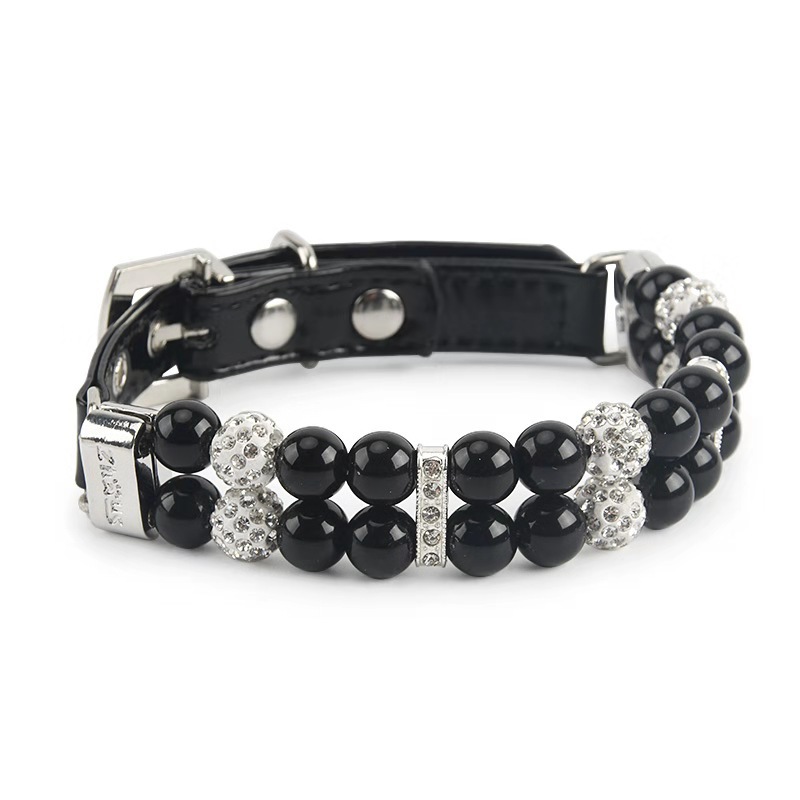 Dog Pearl Collar Handmade Wire Rope Cat Belt Dog Leash Pet Black Pearl Collar Dog Pearl Collar Handmade Wire Rope Cat Belt Dog Leash Pet Black Pearl Collar