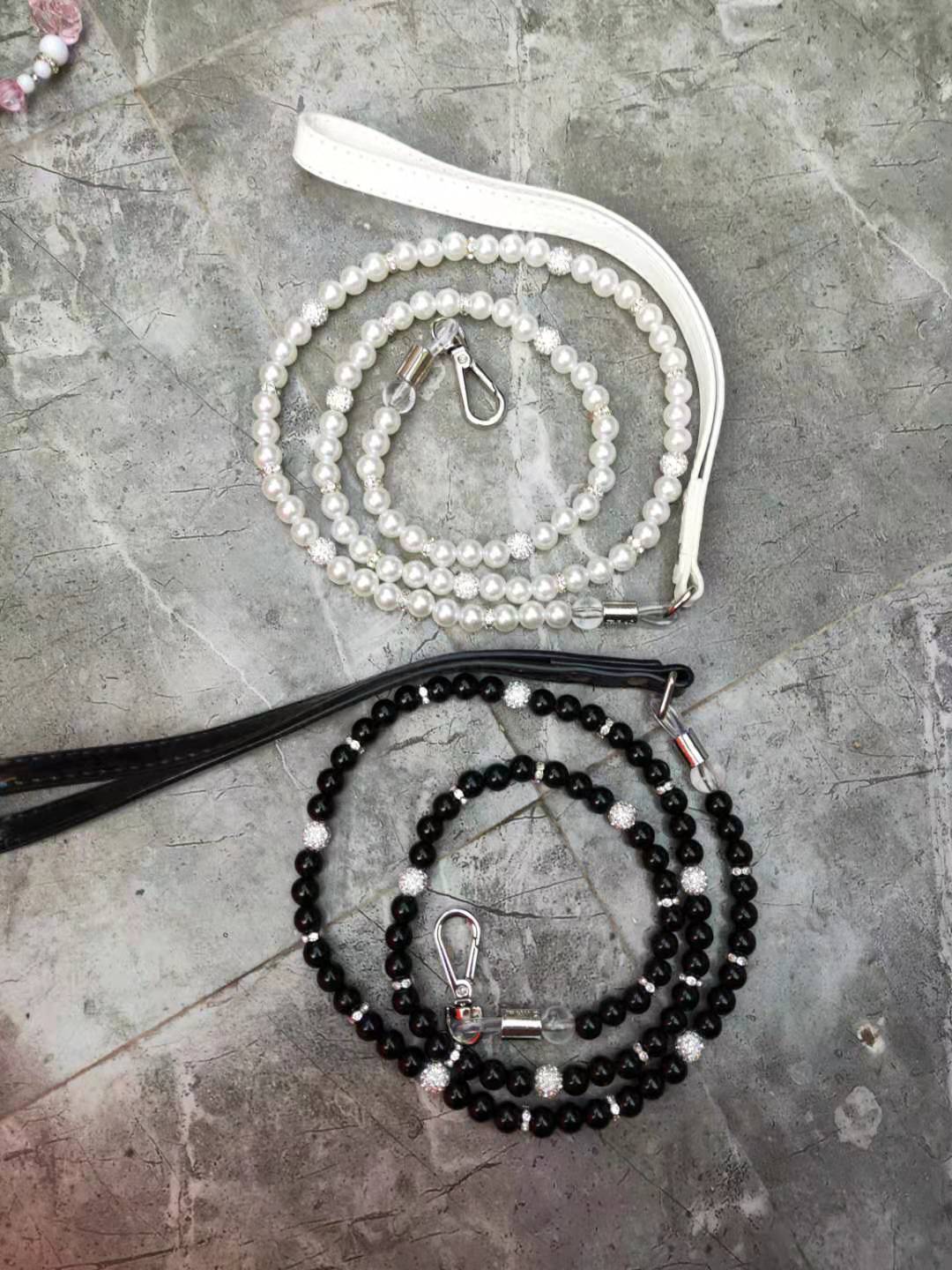Dog Pearl Collar Handmade Wire Rope Cat Belt Dog Leash Pet Black Pearl Collar Dog Pearl Collar Handmade Wire Rope Cat Belt Dog Leash Pet Black Pearl Collar