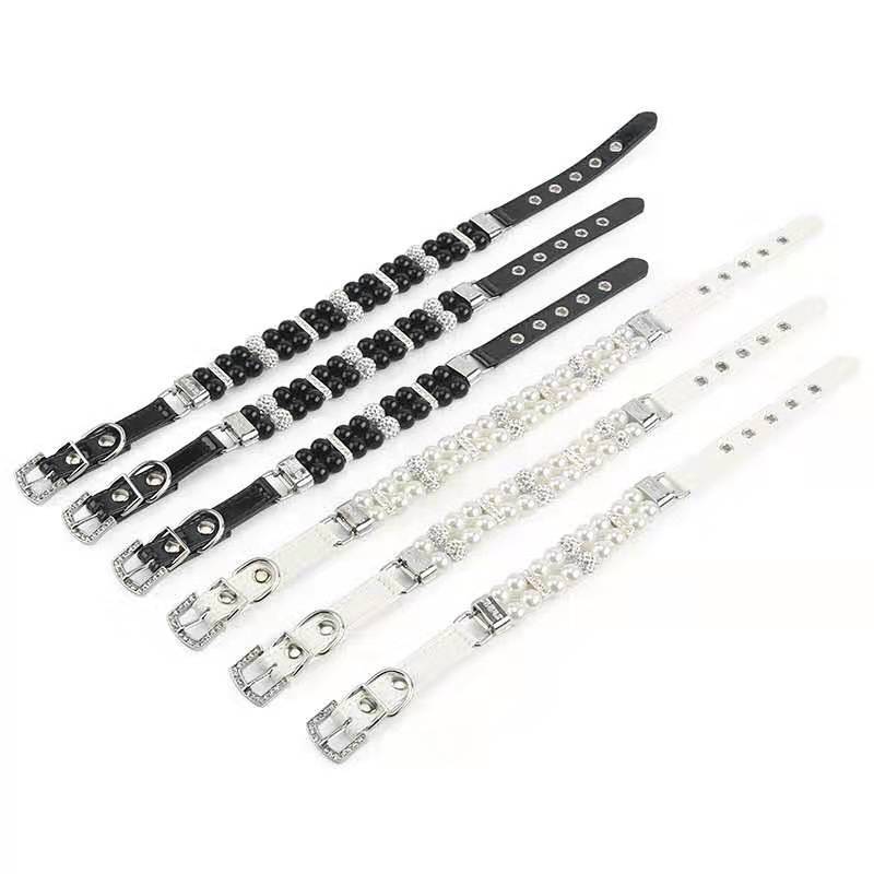 Dog Pearl Collar Handmade Wire Rope Cat Belt Dog Leash Pet Black Pearl Collar Dog Pearl Collar Handmade Wire Rope Cat Belt Dog Leash Pet Black Pearl Collar