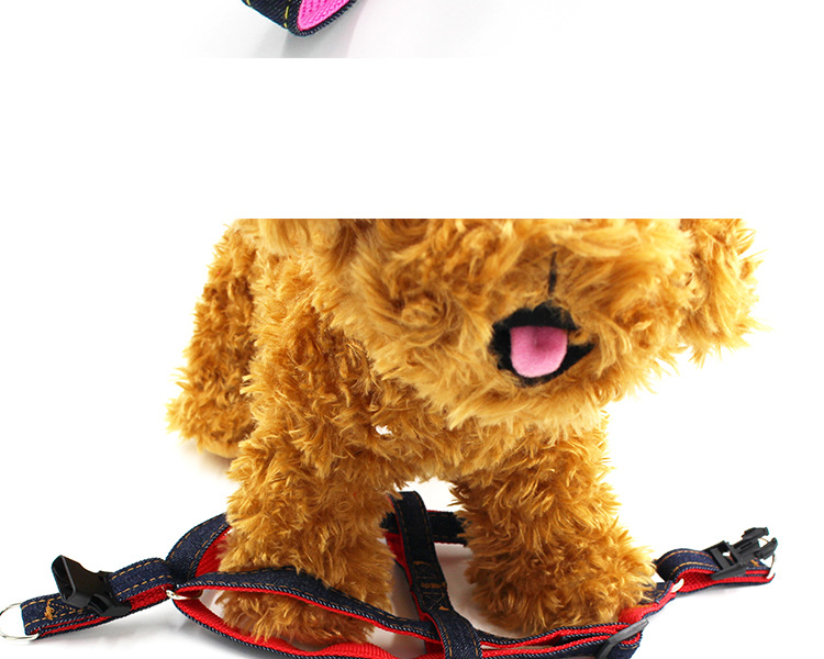 [3-70kg] Pet Hand Holding Rope Dog Leash Collar Dogs and Cats Denim Chest Strap Set Pet Supplies