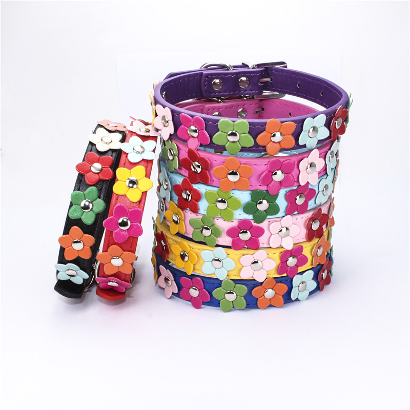 Berry Hot Sale Single Row Small Flower Pet Collar Colorful Flowers Dog Collar SUNFLOWERPUDog leash
