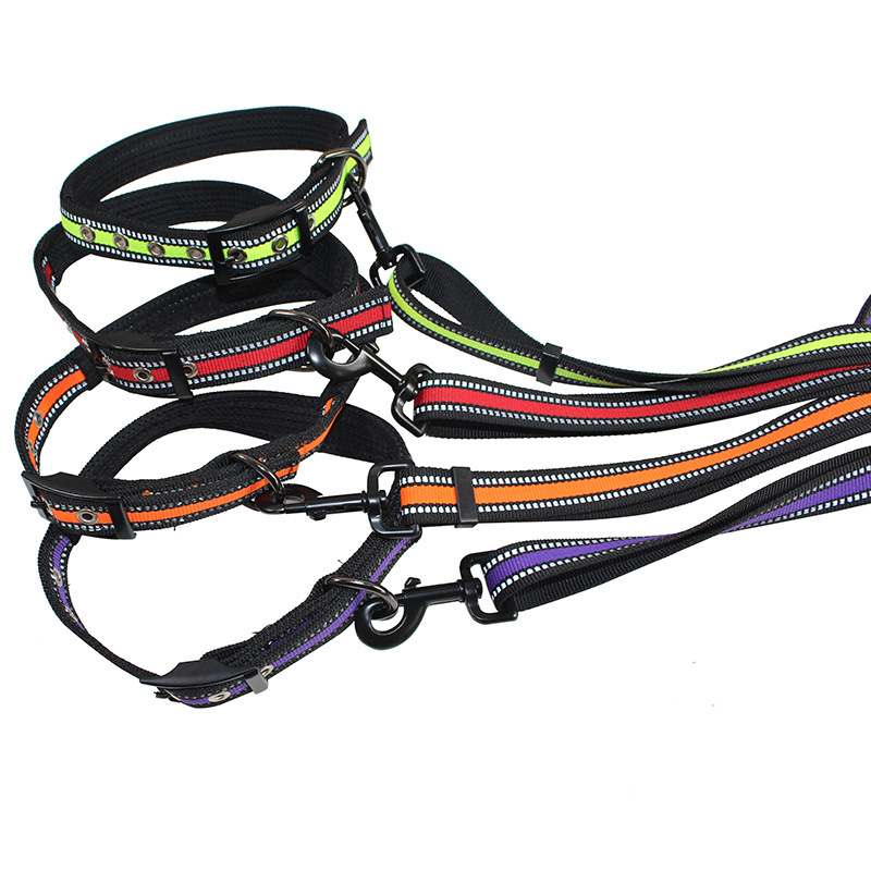 Retractable Pet Supplies Dog Traction Reflective Traction Belt Set Pet Collar Dog Leash Cross-Border