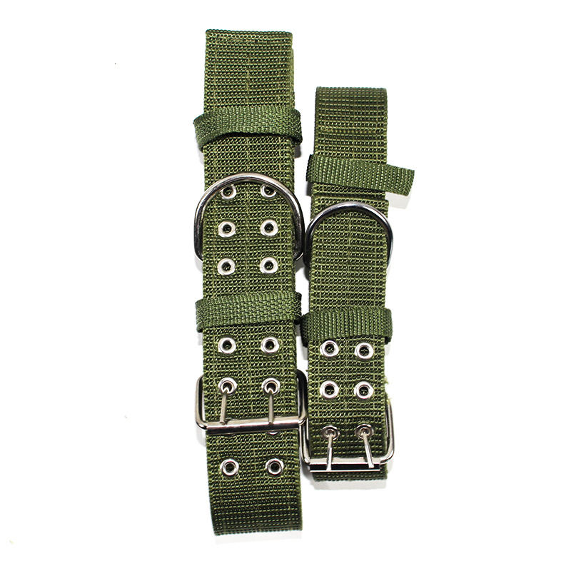 Pet Supplies Army Green Dog Collar Collar Medium Large Dog Explosion-Proof Haulage Rope Package Dog Leash Customized