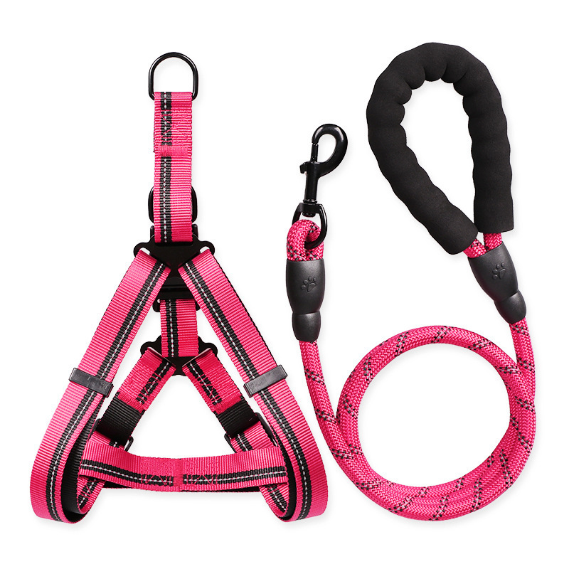 Amazon Hot Nylon Reflective Pet Hand Holding Rope Dog Chain Light-Reflecting Pet Collar Dog Leash Pet Supplies