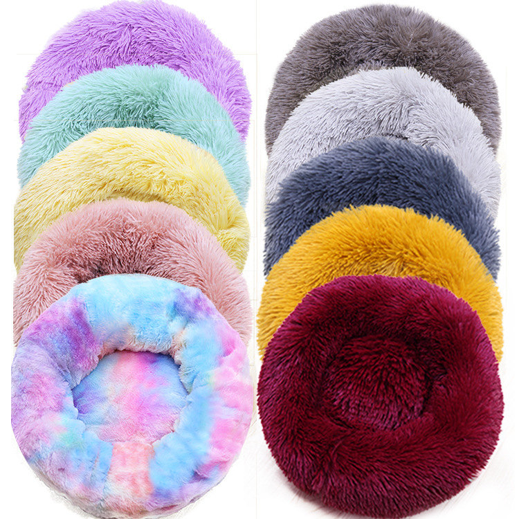 Currently Available Winter round Plush Small Cat Litter Cat House Dog Kennel Pet Bed Supplies Dog Cat Mat