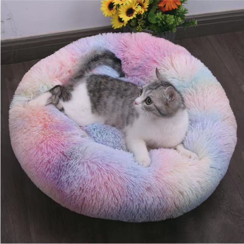 Pet Supplies Kennel round Plush Pet Cushion Mat Factory Self-Produced Goods Export Kennel Cat Kennel