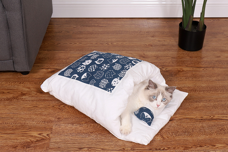 Cat Nest Cat Sleeping Bag Closed Removable and Washable Cat Bed Winter Warm Pet Bed Dog Kennel Four Seasons Universal