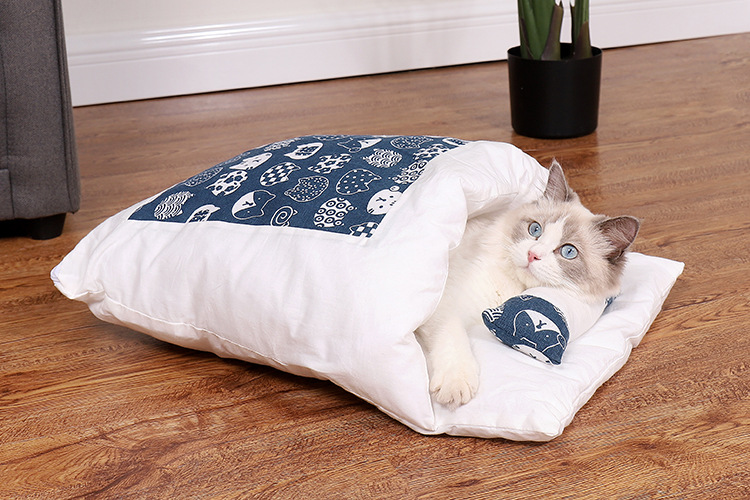 Cat Nest Cat Sleeping Bag Closed Removable and Washable Cat Bed Winter Warm Pet Bed Dog Kennel Four Seasons Universal