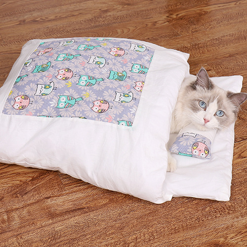 Cat Nest Cat Sleeping Bag Closed Removable and Washable Cat Bed Winter Warm Pet Bed Dog Kennel Four Seasons Universal