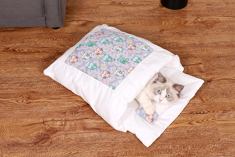 Cat Nest Cat Sleeping Bag Closed Removable and Washable Cat Bed Winter Warm Pet Bed Dog Kennel Four Seasons Universal
