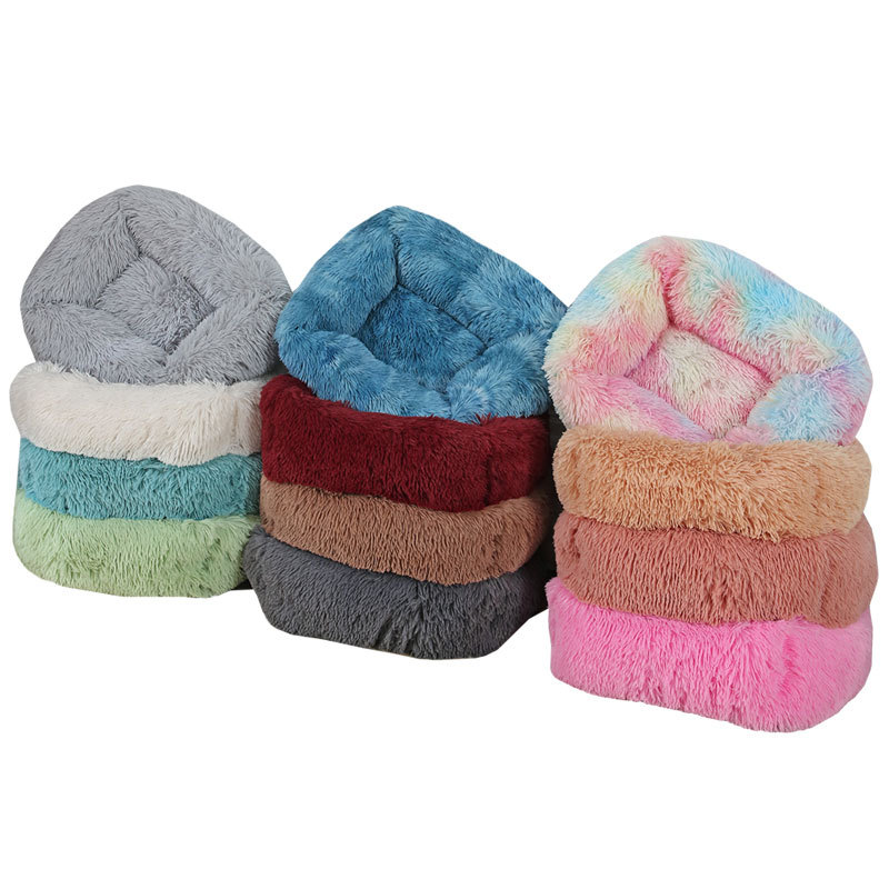  Long Velvet Square Pet Bed Large Medium and Small Dogs FallWinter Sleep Kennel Cat Litter 