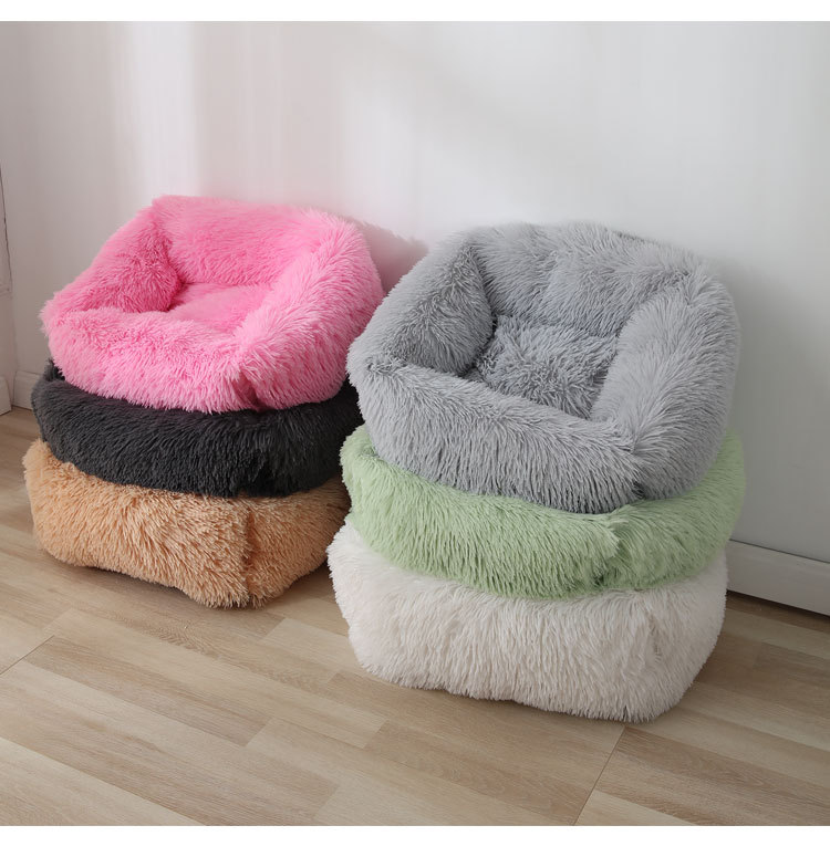  Long Velvet Square Pet Bed Large Medium and Small Dogs FallWinter Sleep Kennel Cat Litter 