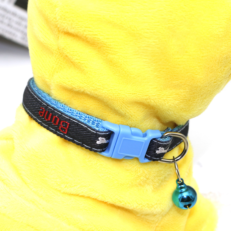 Pet Denim Collar Pet Bell Collar Cat Collar Dog Collar Patch Collar Ornament Pet Denim Collar Pet Bell Collar Cat Collar Dog Collar Patch Collar Ornament
