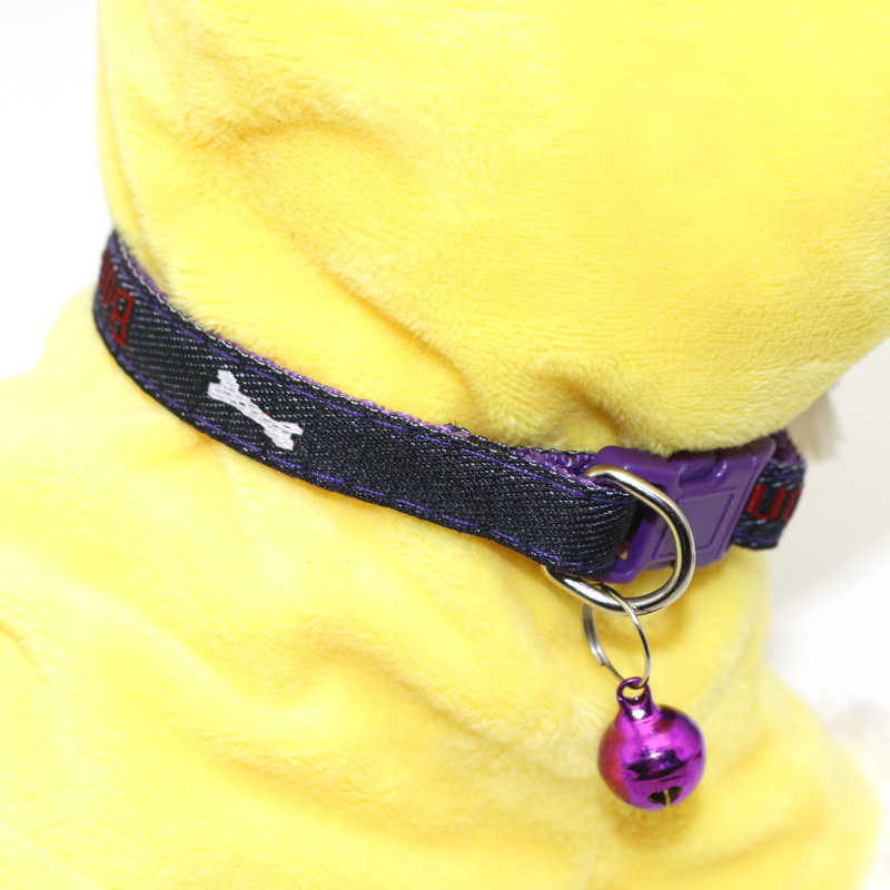 Pet Denim Collar Pet Bell Collar Cat Collar Dog Collar Patch Collar Ornament Pet Denim Collar Pet Bell Collar Cat Collar Dog Collar Patch Collar Ornament