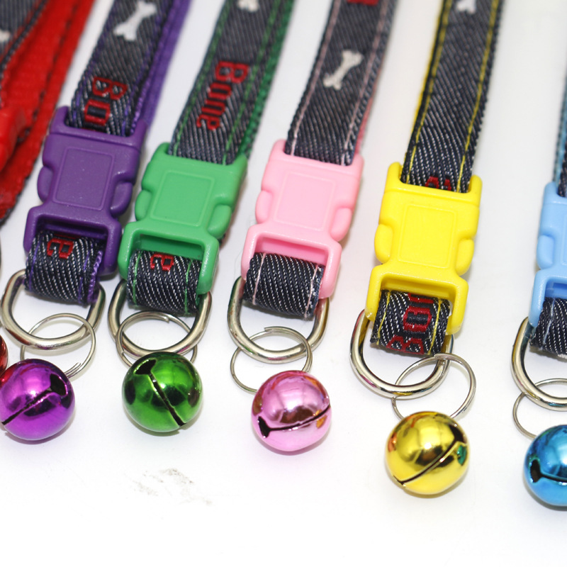 Pet Denim Collar Pet Bell Collar Cat Collar Dog Collar Patch Collar Ornament Pet Denim Collar Pet Bell Collar Cat Collar Dog Collar Patch Collar Ornament