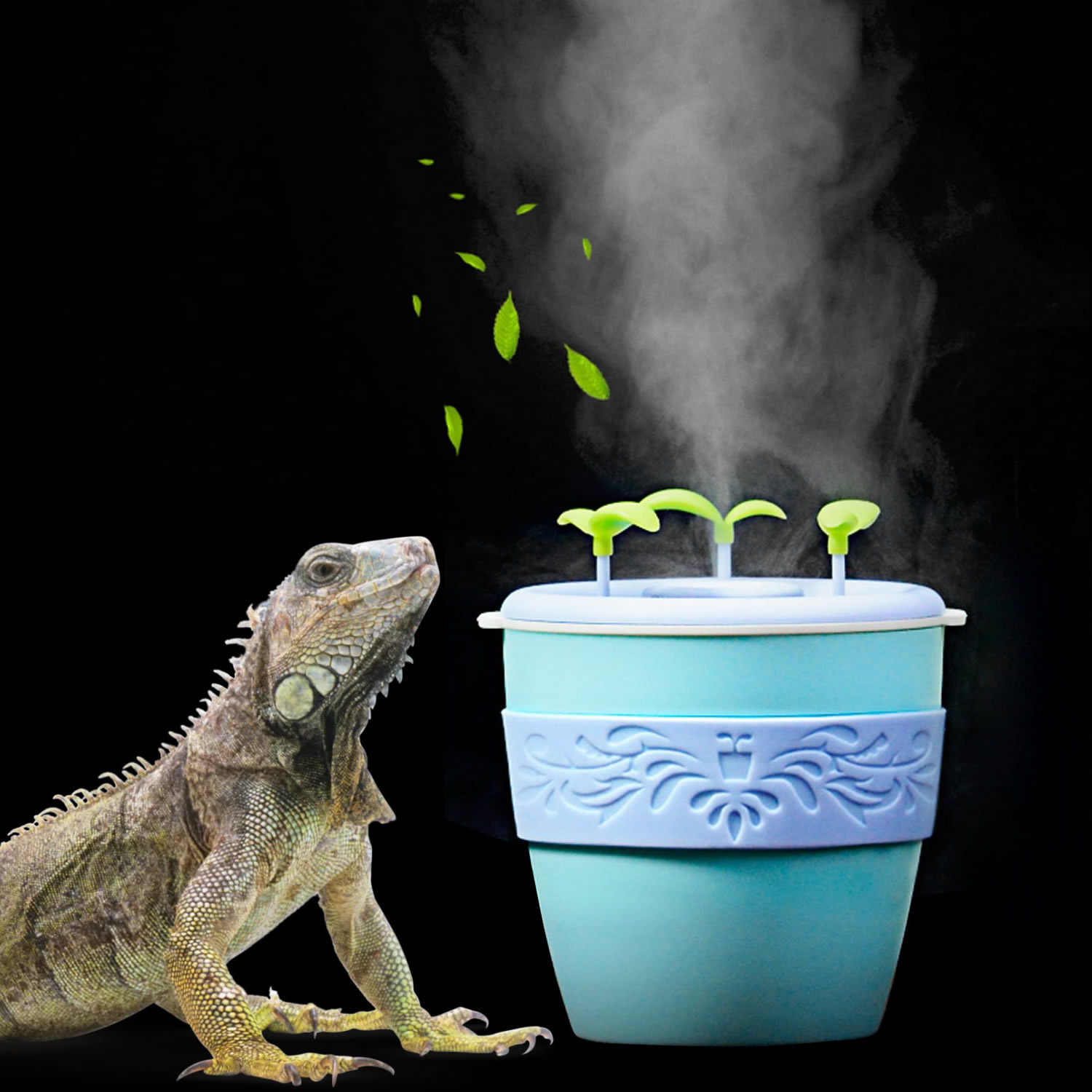 Crawler Pet Climbing Humidifier Pet Feeding Box Moisturizing Tortoise Lizard Guard Palace Mane Lion Lizard Air Atomizer USB