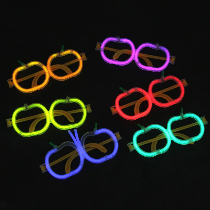 Wholesale light sticks glow toy glasses aluminum foil bags of luminescent apples glasses children cheering props Wholesale light sticks glow toy glasses aluminum foil bags of luminescent apples glasses children cheering props