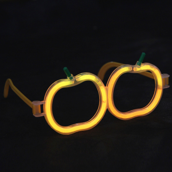 Wholesale light sticks glow toy glasses aluminum foil bags of luminescent apples glasses children cheering props Wholesale light sticks glow toy glasses aluminum foil bags of luminescent apples glasses children cheering props
