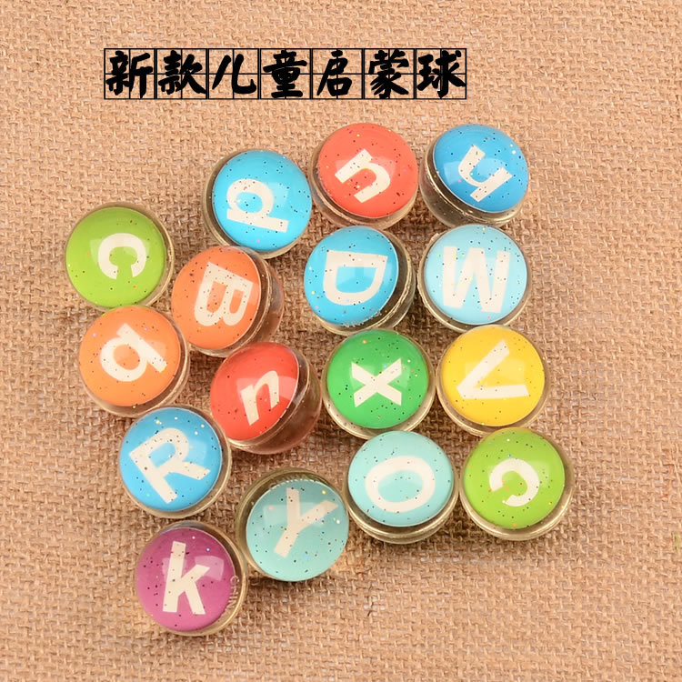 32mm Rubber Bouncy Ball English Letter Paper Card Bouncing Ball 1 Yuan Gashapon Machine Ball Children&#039;s Paradise Floating Ball