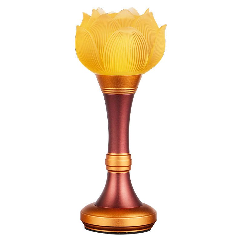 Factory Direct Sales Led Colorful Lotus Lights Color-Changing Colored Glaze Lotus Lamp Pilot Lamp Buddha Worshiping Lamp Buddha Front Lantern Plug-in