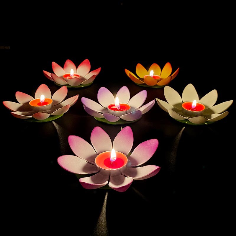 Lotus Lantern Wish Lotus Lamp Candle Lotus Lamp Water Lamp Mid-Autumn Festival Blessing Lamp 12cm to 28cm Factory Spot