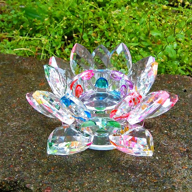 Buddhist Supplies Crystal Lotus Lamp Lamp for Buddha Worship Led Colorful Lantern Buddha Front Lantern Lotus Lantern