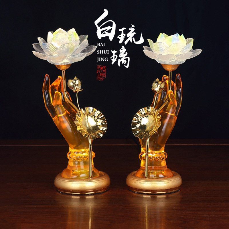 Lotus Lantern  Lamp Buddha Worship Buddha Lamp Lotus Lamp Home Buddha Lamp Temple Buddha Lamp Factory Wholesale