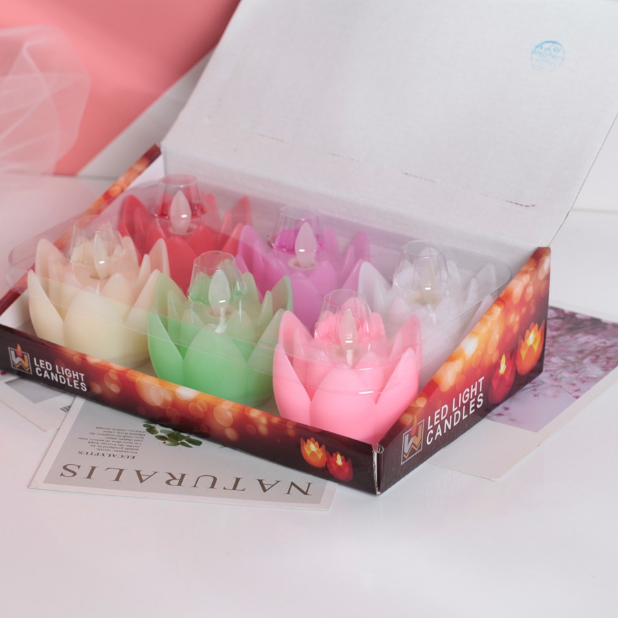 Buddha Worship Lotus Lamp Electronic Luminous Buddhist Activity Lotus Lantern